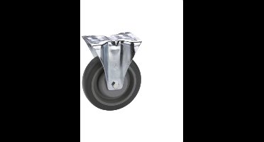 Bokwiel TPE met plaatbevestiging 100mm tot 150kg