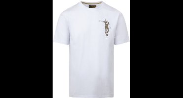 Cruyff - Dos Rayas Print T-Shirt - Wit/ Goud