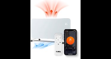 FlinQ Smart Convectorkachel HeatFlow - Elektrische Kachel met WiFi - Verwarming met Thermostaat - Geschikt voor de Badkamer - Ook als Wandkachel - Electrische Verwarmingspaneel met 2000W