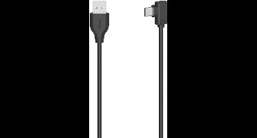 Hama USB-C-kabel USB-C-stekker - USB-A-stekker 90° USB 2.0 480 Mbit/s 0,75m