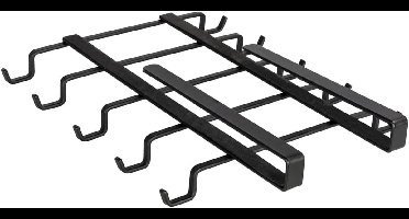 Koffiekopjeshouder-Keukenkastmodule voor 10 kopjes-Metaal-22 x 5 x 28 cm-zwart-c