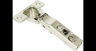 Kastscharnier - clip - opliggend - met geïntegreerde demping - 35 mm - vernikkeld