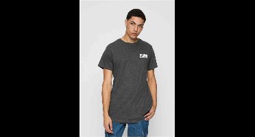 Urban Classics - Shaped Long with Urban Classic Print Heren Tshirt - S - Grijs
