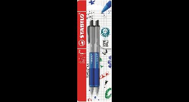 STABILO pointball - Balpen - Colorful - Navulbaar - Blauw - 2 Stuks