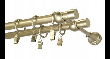 Dubbele Metalen Gordijnroede UNO Ø19mm 130cm Compleet