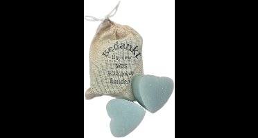 Cadeautje voor de juf / meester: Linnen zakje met 2 hartjes mistral - Bedankt dat je er voor mij was - cadeautje afscheid - afscheidscadeau