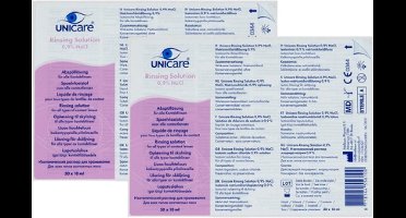 Unicare Saline 0,9% NaCl - Ampullen 2 pack 30 x 10 ml - Zonder Conserveringsmiddelen - Premium Oogverzorging