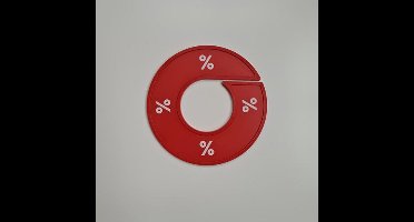 Maatring 9 cm rood/wit %