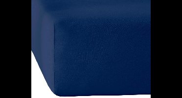 De Witte Lietaer Hoeslaken Elena Navy Blue - 160 x 200/220 x h 30 - Katoen Jersey