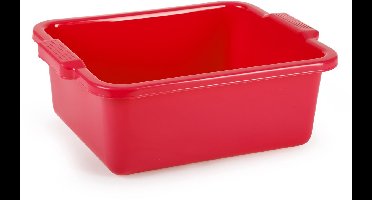 Plasticforte afwas en schoonmaak Teil - Rechthoek model - kunststof - 11 liter - 40 x 30 x 14 cm - rood- spoelbak