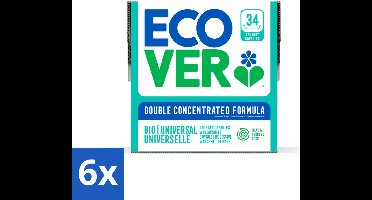 Ecover - Waspods - Universeel - Geconcentreerde formule - 34 wasbeurten - Voordeelverpakking - 6 stuks