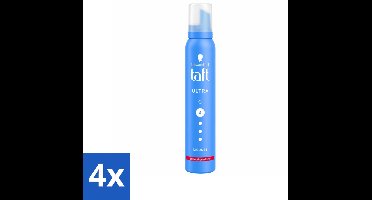 4 x Taft - Haarmousse - Ultra 4 - Volumineuze fixatie - 200 ml - Haar Mousse - Volume Mousse - Sterke Fixatie - Haar Styling - Hittebescherming