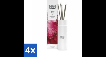 4 x Therme - Mystic Rose - Geurstokjes - Langdurige Geur - Aromatisch - 100ml - Geurstokjes - Roos Geur - Luxe Geur - Langdurige Geur - Wellness