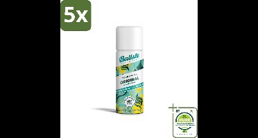 5 x Batiste - Classic Clean - Droogshampoo - Koele en Schone Geur - Verfrist en Geeft Grip - 50ml - Grootverpakking - Droogshampoo - Fris Haar - Haarverfrisser - Mini Shampoo - Travel Size