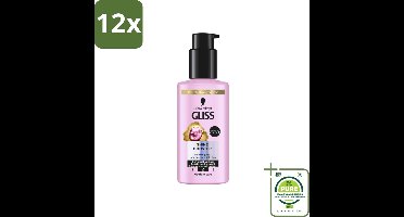 Gliss - Haarserum - Liquid Silk Shine Booster - Fruitige Geur - 100 ml - Voordeelverpakking - 12 stuks - Haar serum - Glans serum
