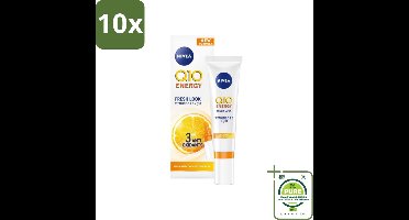 10 x Nivea - Q10 Energy - Anti-Rimpel Oogcontourcrème - Vitamine C & E - 15 ml - Grootverpakking - NIVEA Oogcreme - Anti-rimpel Oogcreme - Oogcontourcrème - Vitamine C Oogcreme - Vitamine E Oogcreme
