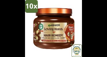 10 x Garnier - Loving Blends Honing Goud - Hair Remedy Haarmasker - Beschadigd & Breekbaar Haar - 340 ml - Grootverpakking - Haarmasker - Haarbeschadiging - Gespleten Punten - Haarbreuk - Haarscheuren