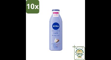 10 x Nivea - Smooth Body Milk - Sheaboter - 72 uur Hydratatie - Voor Droge Huid - 250 ml - Grootverpakking - Hydratatie - Droge Huid - Bodymilk - Sheaboter - Hyaluronzuur