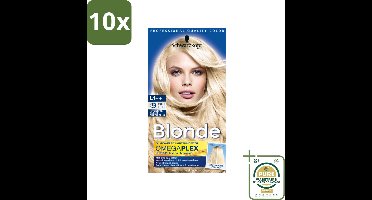 10 x Schwarzkopf - Haarkleuring - Poly Blonde Intensive Bond Superplus - Grootverpakking - Intensieve Blondering - Blonde Kleur - Haar Oplichten - Anti-geel Effect - Haar Verzorging