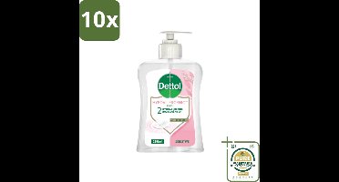 10 x Dettol - Handzeep - Hypoallergenic - Gevoelige Huid - 250 ml - Grootverpakking - Gevoelige Huid - Handzeep Hypoallergenic - Antibacterieel - Handhygiëne - Mild Handzeep