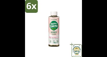 Happy Earth – Face & Body Oil – 100% Natuurlijk Baby & Kids – 150 ml - Voordeelverpakking - 6 stuks - Lichaamsoil - Natuurlijke huidverzorging