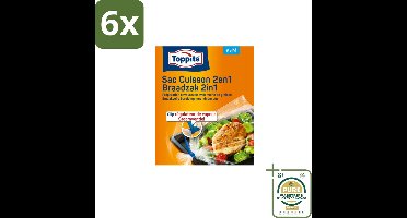 Toppits – 2-in-1 Braad- & Stoomzakken – Maat M – 8 Zakjes - Voordeelverpakking - 6 stuks - Gezond koken - Smaakvol koken
