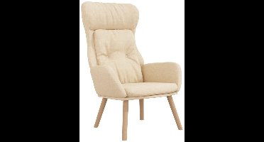 vidaXL - Relaxstoel - stof - crèmekleurig