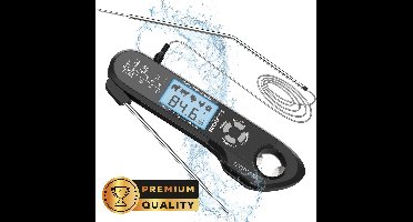 Vleesthermometer - Digitale BBQ Thermometer - Oventhermometer met Externe Sonde - Zwart