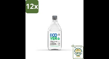 Ecover - Afwasmiddel ZERO - Parfumvrij - 450 ml - Voordeelverpakking - 12 stuks - Hypoallergeen - Parfumvrij