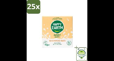 25 x Happy Earth – Shampoo Bar – 100% Natuurlijk Baby & Kids – 50 g - Grootverpakking - Baby Haar Verzorging - Kind Haar Shampoo - Natuurlijke Shampoo Bar - Zeepvrije Shampoo - Allergeen Veilig