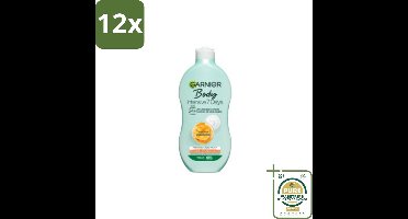 Garnier - Body - Bodylotion - Intensive 7 Days - Verzorgend - Mango-extract & Probiotica - 400 ml - Voordeelverpakking - 12 stuks - Droge huid - Mango extract