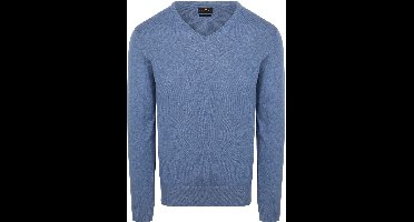 Steppin' Out Trui Cotton Cashmere V-hals Indigo Blauw - Maat XXL - Heren - Pullovers
