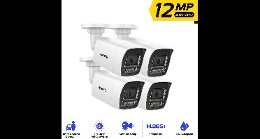 12MP Bullet Beveiligingscamera – Beveiligingscamera Voor Buiten – IP Camera – CCTV Camera – Slimme Beveiligingscamera – Duale Nachtzichtfunctie – IP67 Waterdicht