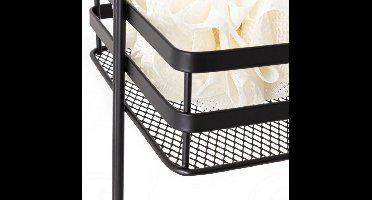 Zwart metalen wandrek 3 niveaus - Stijlvol en stabiel