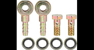 Nordivar - Auto slang barb bout fitting adapter M8x1 voor banjo (set van 2) met montagekits