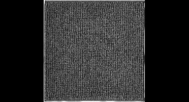 Badmat - 45 x 45 cm (Vierkant) - Polyester - Glad geweven - Hoogpolig - Antislipcoating - Anti-Slip - Super absorberend - machinewasbaar - Kleur : Donkergrijs