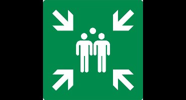 Sticker Verzamelplaats – Veiligheidspictogram – 25x25 cm – Vinyl I ISO 7010