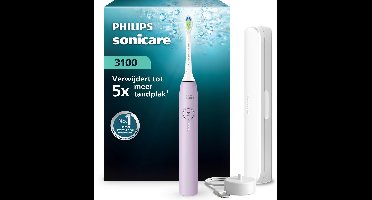 Philips Sonicare 3100 Series – Elektrische Tandenborstel – Paars – Wittere tanden – Met reisetui – HX4033/27