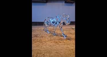 Eviva Home Deco Zilveren Opengewerkt Cheetah Beeld - De Snelheid uit de 'Jungle Passion' Serie - Dynamische Luxe Decoratie