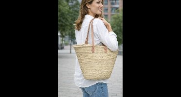 Castillo Long Beach - Rieten Strandtas/Boodschappentas - 100% natuurproduct - Rieten Boodschappenmand - Strandtassen