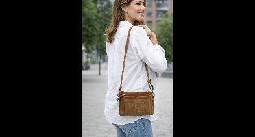 Castillo Suede Vibes Leren Schoudertasje - Suede Crossbodytas - Bruin