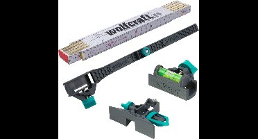 wolfcraft - Duimstok Set - 4 delig - Binnenmaat Adapter - Waterpas - 8623000