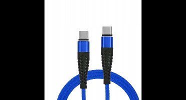 USB-C Kabel PD QC 3.0 Snel Laden Nylon Blauw 2m
