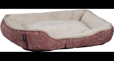 flamingo honden of katten mand - 50 x 40 x 12 cm - licht , zacht en cosy - plushe binnenkant - textiel buitenzijde met antislipnopjes . ook makkelijk om mee te nemen op verplaatsing of ..