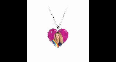 K3 - Zilveren ketting - K3 collectie - Roze glitterhart