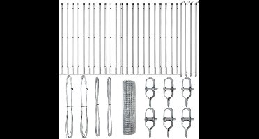 vidaXL - Hekpaal. - Zilverkleurig