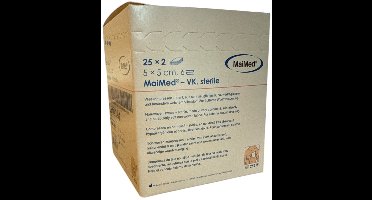 MaiMed non-woven steriele gaascompressen 5cm x 5cm per 2 stuks steriel verpakt 25x2 6laags