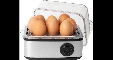 RVV® Eierkoker electrisch - Eierkoker - Eierkoker met timer - Zilver - ‎21cm x 15cm x 13cm
