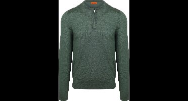 Suitable Crew Zip Merino Groen - Maat XXL - Heren - Quarter zip - Schipperstrui met rits - Volwassen mannen - Sweater