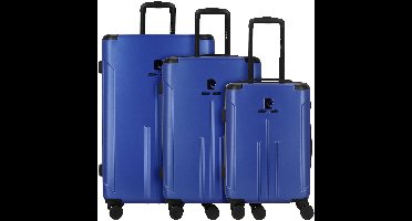 Pierre Cardin Jupiter Kofferset 3-Delig Blauw – 4 Wielen – Harde Koffer – Cijferslot – ABS – 55/65/75 cm